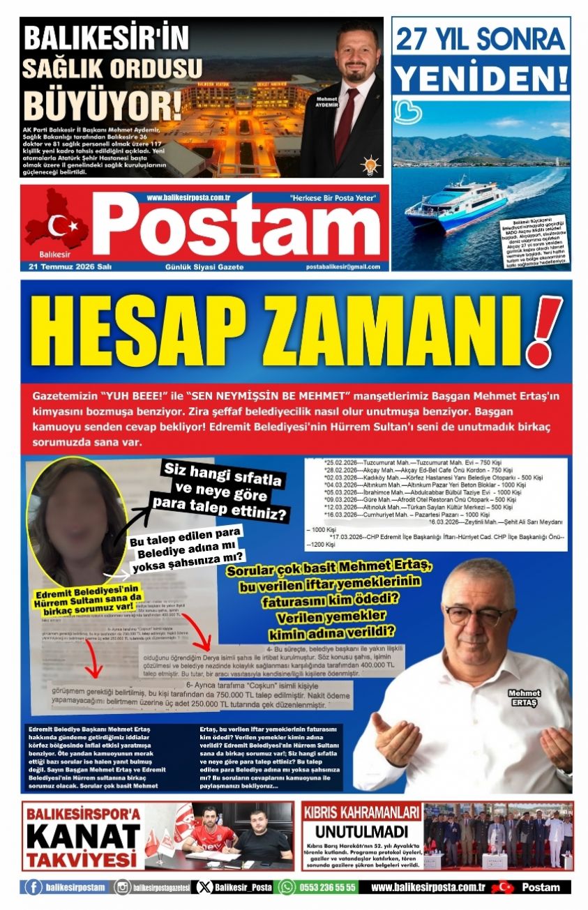 HESAP ZAMANI!