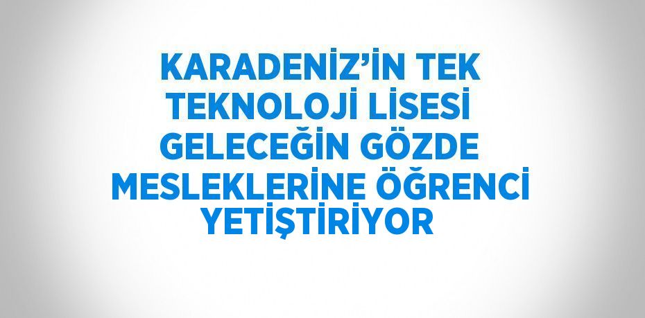 KARADENİZ’İN TEK TEKNOLOJİ LİSESİ GELECEĞİN GÖZDE MESLEKLERİNE ÖĞRENCİ YETİŞTİRİYOR