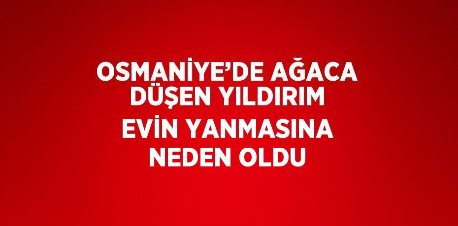 OSMANİYE’DE AĞACA DÜŞEN YILDIRIM EVİN YANMASINA NEDEN OLDU