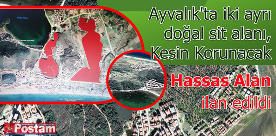 Ayvalık'ta iki ayrı doğal sit alanı, Kesin Korunacak Hassas Alan ilan edildi