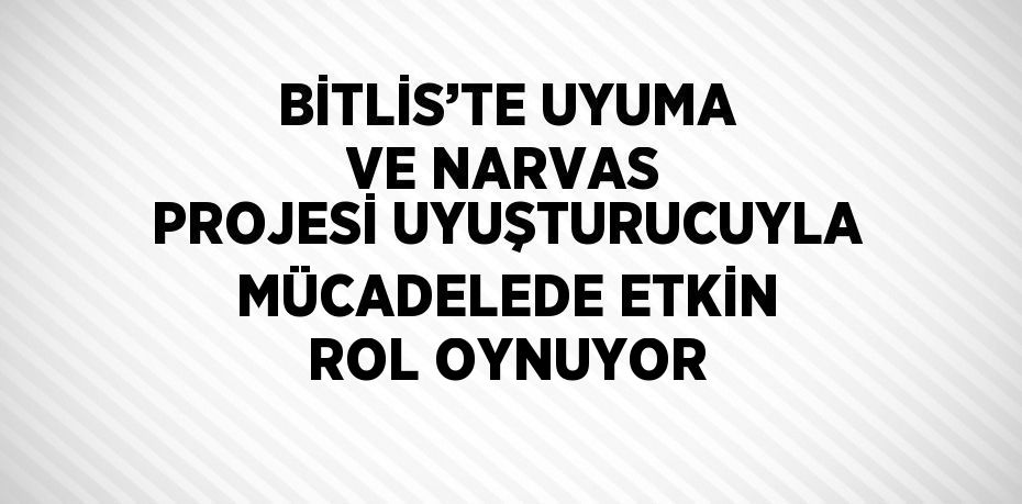 BİTLİS’TE UYUMA VE NARVAS PROJESİ UYUŞTURUCUYLA MÜCADELEDE ETKİN ROL OYNUYOR