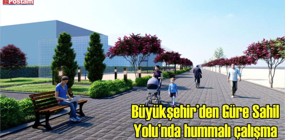 Büyükşehir’den Güre Sahil  Yolu’nda hummalı çalışma
