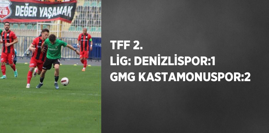 TFF 2. LİG: DENİZLİSPOR:1 GMG KASTAMONUSPOR:2