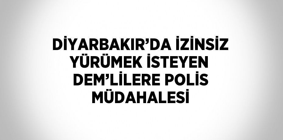 DİYARBAKIR’DA İZİNSİZ YÜRÜMEK İSTEYEN DEM’LİLERE POLİS MÜDAHALESİ