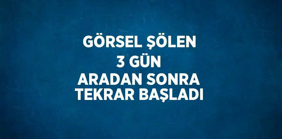 GÖRSEL ŞÖLEN 3 GÜN ARADAN SONRA TEKRAR BAŞLADI
