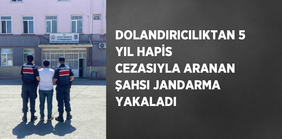 DOLANDIRICILIKTAN 5 YIL HAPİS CEZASIYLA ARANAN ŞAHSI JANDARMA YAKALADI