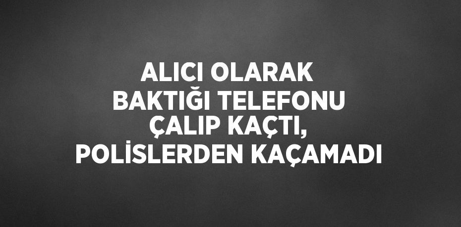 ALICI OLARAK BAKTIĞI TELEFONU ÇALIP KAÇTI, POLİSLERDEN KAÇAMADI