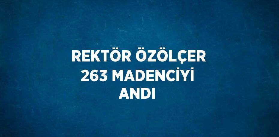 REKTÖR ÖZÖLÇER 263 MADENCİYİ ANDI