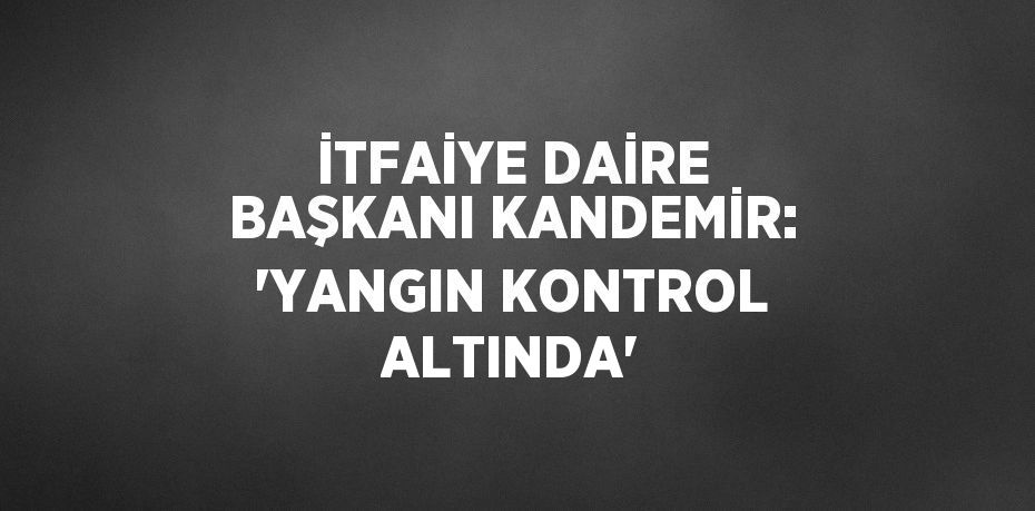 İTFAİYE DAİRE BAŞKANI KANDEMİR: 'YANGIN KONTROL ALTINDA'