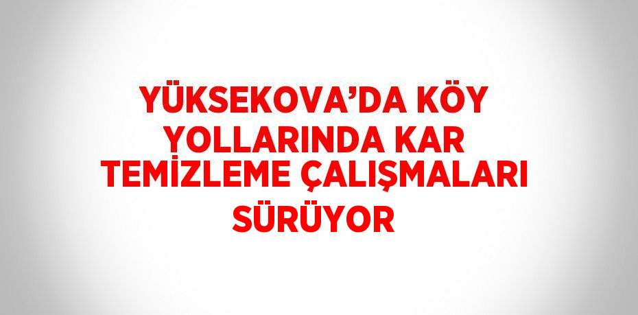 YÜKSEKOVA’DA KÖY YOLLARINDA KAR TEMİZLEME ÇALIŞMALARI SÜRÜYOR