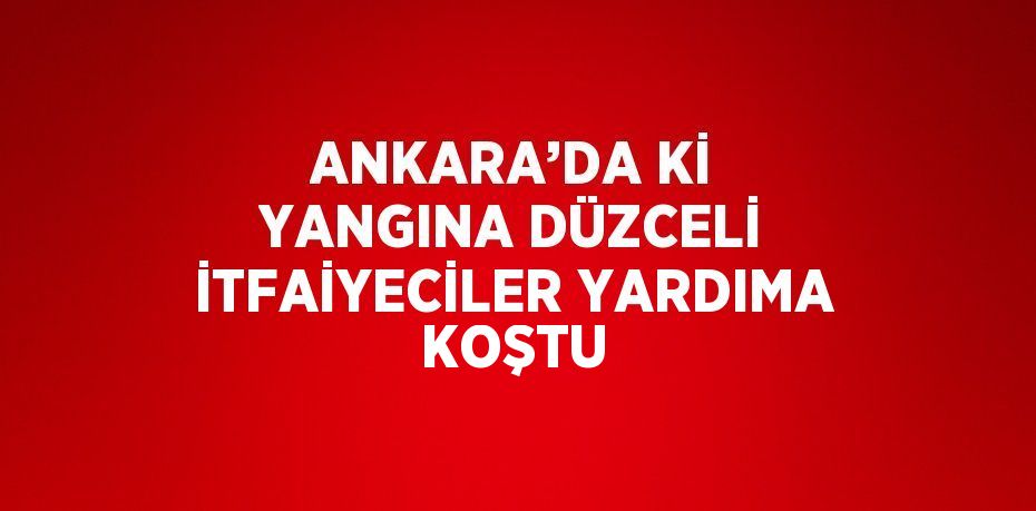 ANKARA’DA Kİ YANGINA DÜZCELİ İTFAİYECİLER YARDIMA KOŞTU