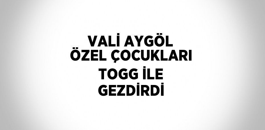 VALİ AYGÖL ÖZEL ÇOCUKLARI TOGG İLE GEZDİRDİ