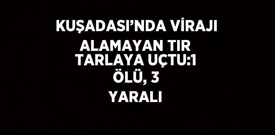 KUŞADASI’NDA VİRAJI ALAMAYAN TIR TARLAYA UÇTU:1 ÖLÜ, 3 YARALI