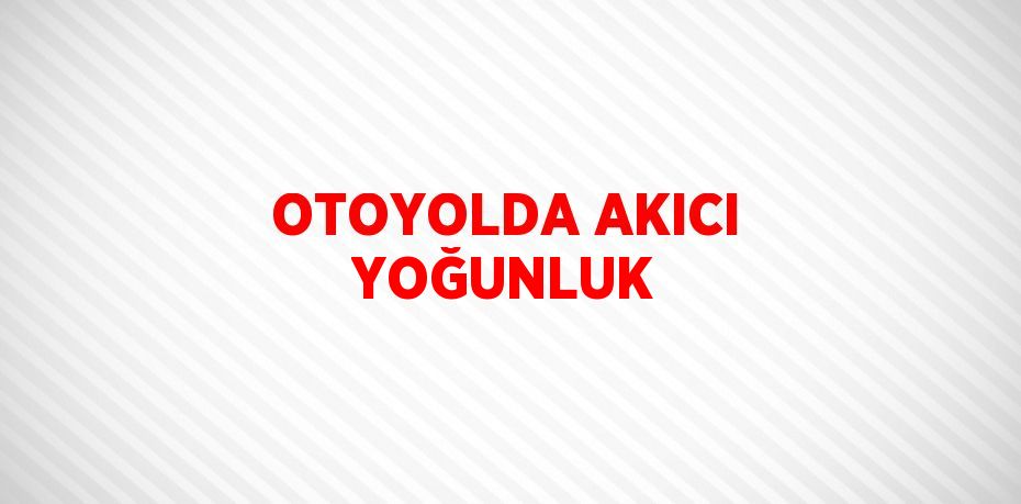 OTOYOLDA AKICI YOĞUNLUK