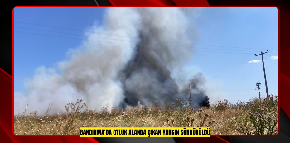 Bandırma'da otluk alanda çıkan yangın söndürüldü