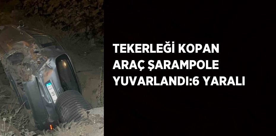 TEKERLEĞİ KOPAN ARAÇ ŞARAMPOLE YUVARLANDI:6 YARALI