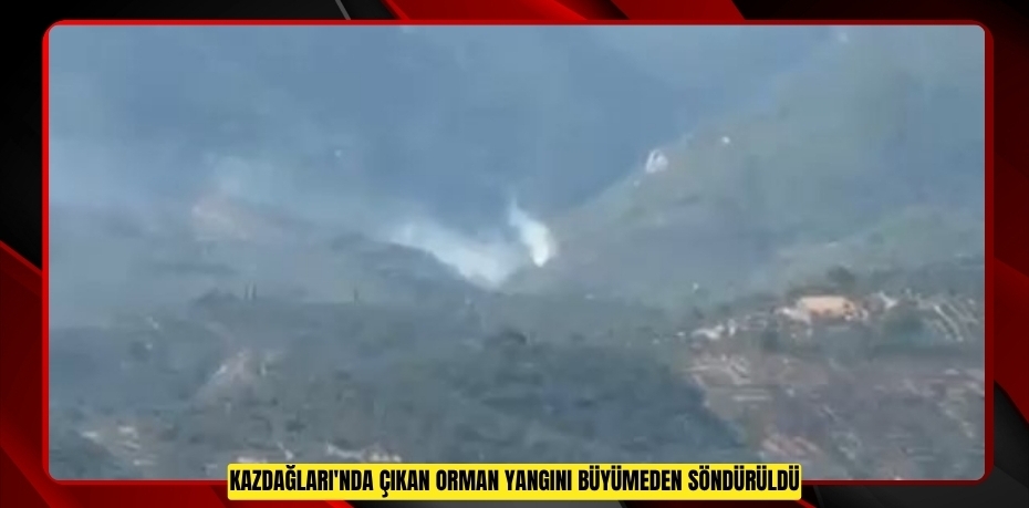 Kazdağları'nda çıkan orman yangını büyümeden söndürüldü