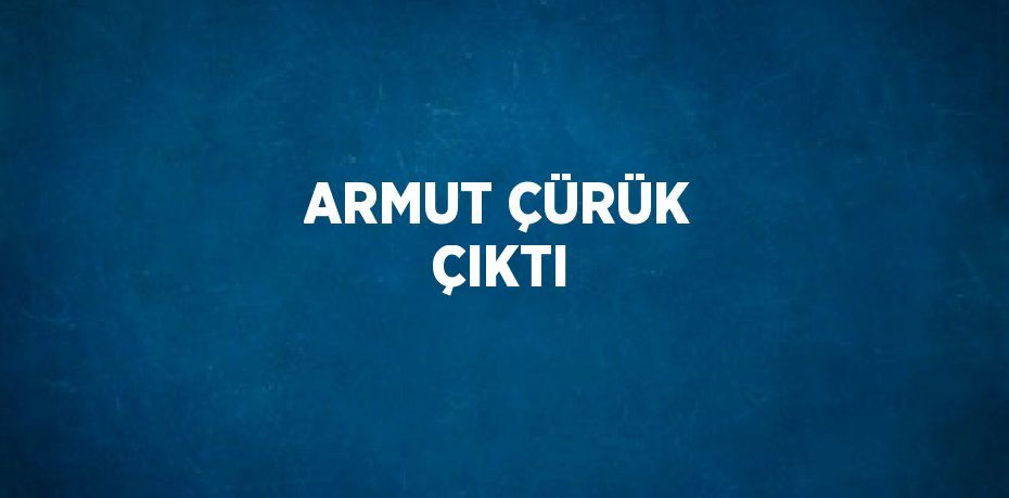 ARMUT ÇÜRÜK ÇIKTI