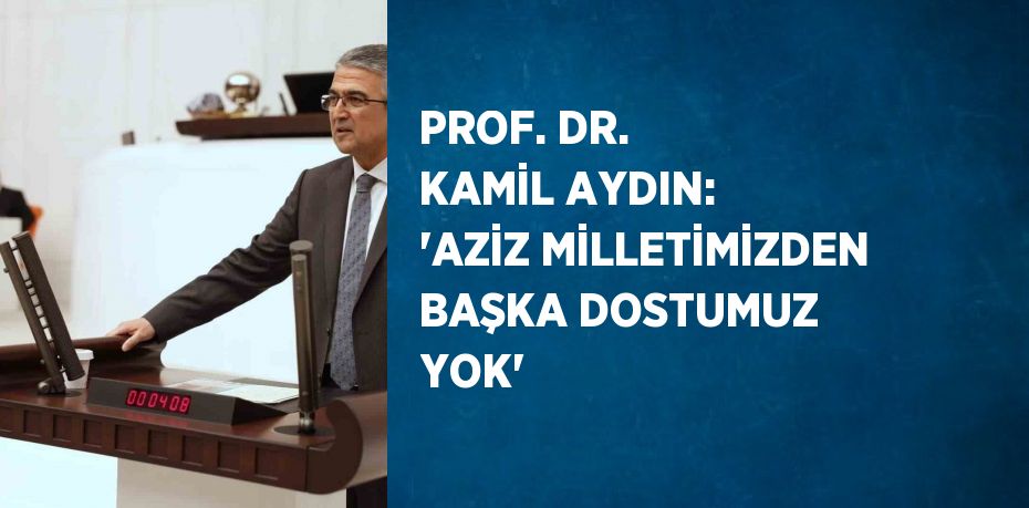 PROF. DR. KAMİL AYDIN: 'AZİZ MİLLETİMİZDEN BAŞKA DOSTUMUZ YOK'