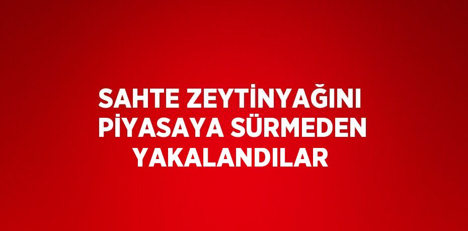 SAHTE ZEYTİNYAĞINI PİYASAYA SÜRMEDEN YAKALANDILAR
