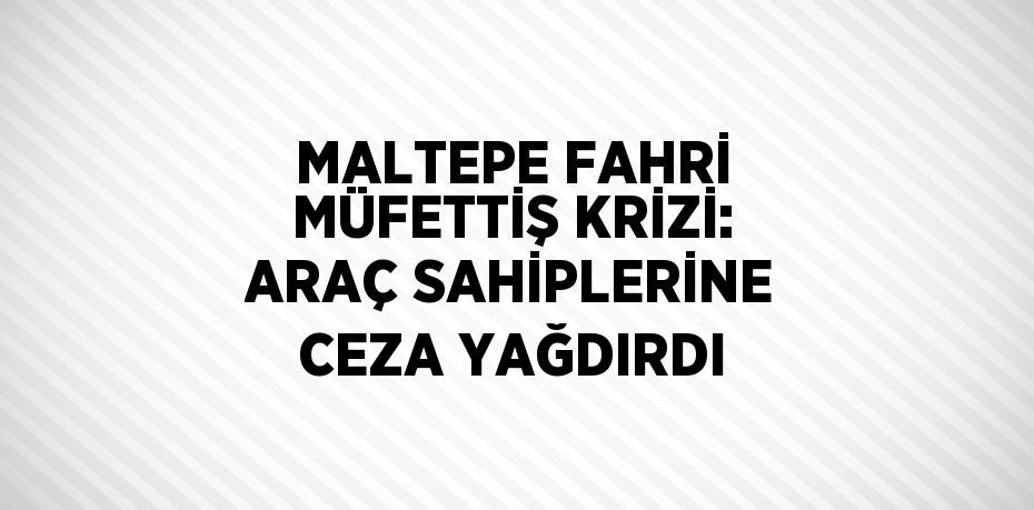 MALTEPE FAHRİ MÜFETTİŞ KRİZİ: ARAÇ SAHİPLERİNE CEZA YAĞDIRDI