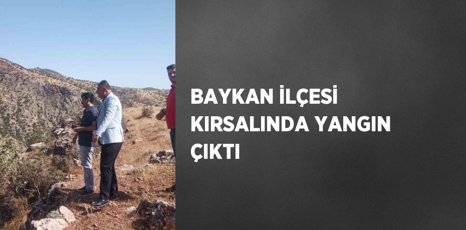 BAYKAN İLÇESİ KIRSALINDA YANGIN ÇIKTI