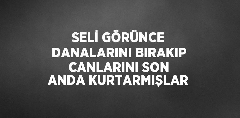 SELİ GÖRÜNCE DANALARINI BIRAKIP CANLARINI SON ANDA KURTARMIŞLAR