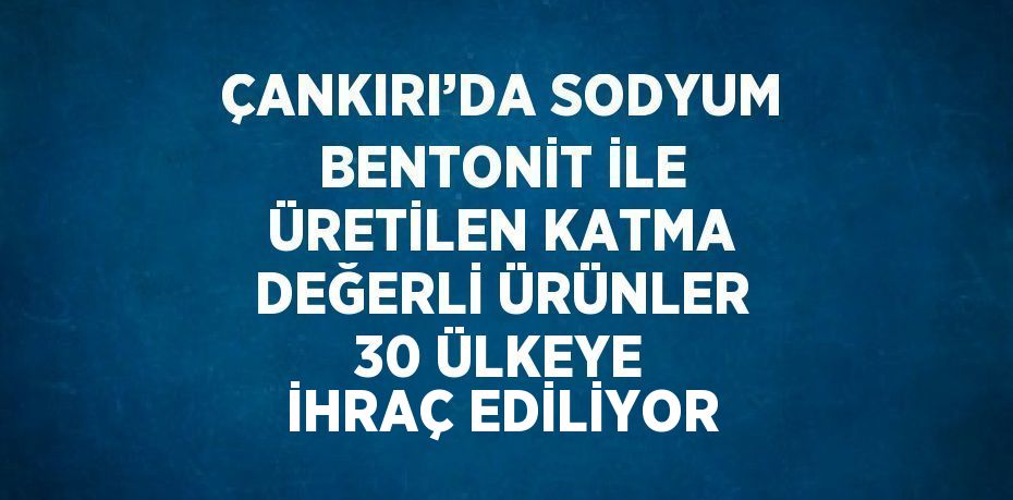 ÇANKIRI’DA SODYUM BENTONİT İLE ÜRETİLEN KATMA DEĞERLİ ÜRÜNLER 30 ÜLKEYE İHRAÇ EDİLİYOR