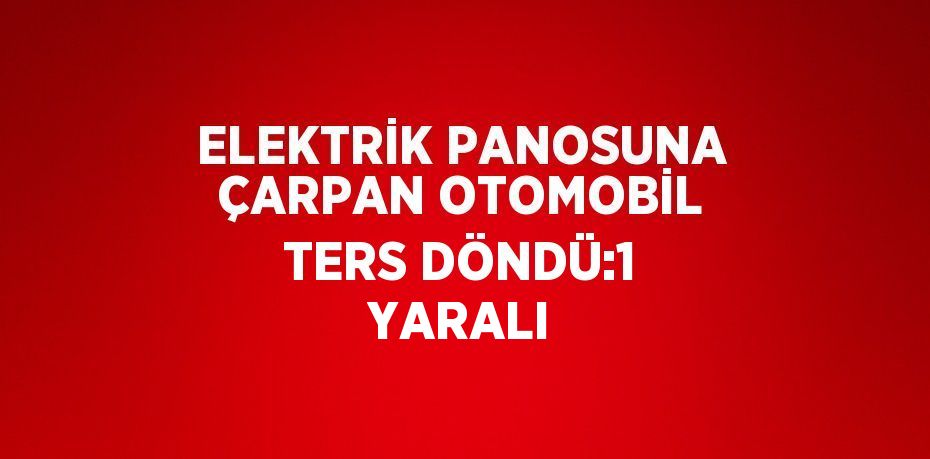 ELEKTRİK PANOSUNA ÇARPAN OTOMOBİL TERS DÖNDÜ:1 YARALI