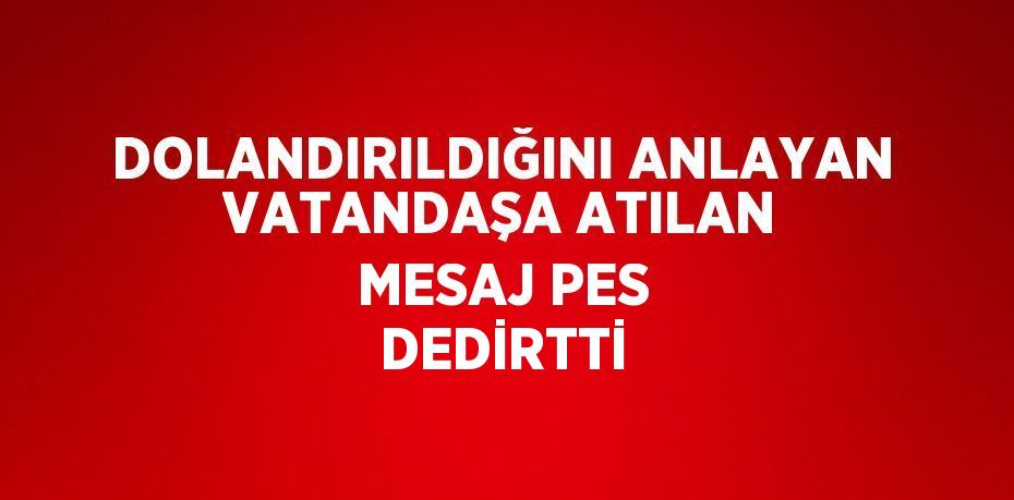 DOLANDIRILDIĞINI ANLAYAN VATANDAŞA ATILAN MESAJ PES DEDİRTTİ
