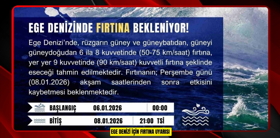 Ege Denizi için fırtına uyarısı