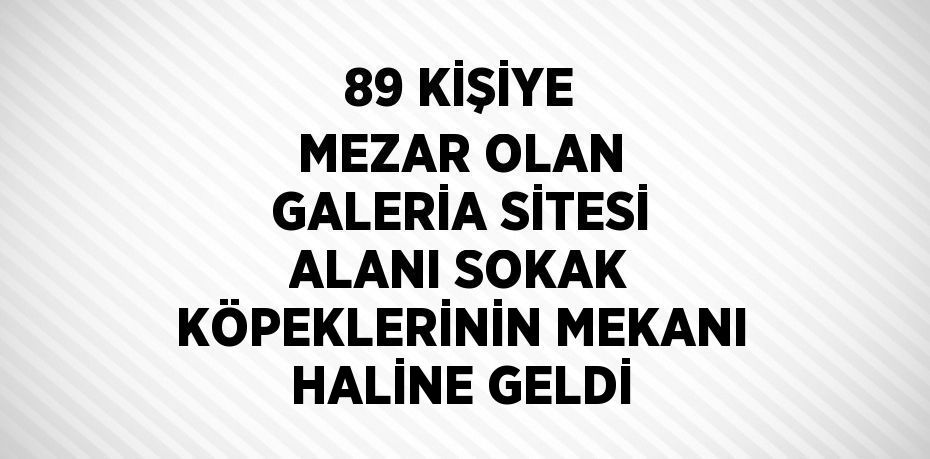 89 KİŞİYE MEZAR OLAN GALERİA SİTESİ ALANI SOKAK KÖPEKLERİNİN MEKANI HALİNE GELDİ