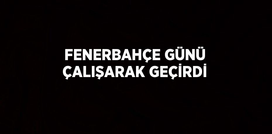 FENERBAHÇE GÜNÜ ÇALIŞARAK GEÇİRDİ