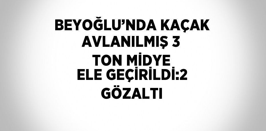 BEYOĞLU’NDA KAÇAK AVLANILMIŞ 3 TON MİDYE ELE GEÇİRİLDİ:2 GÖZALTI