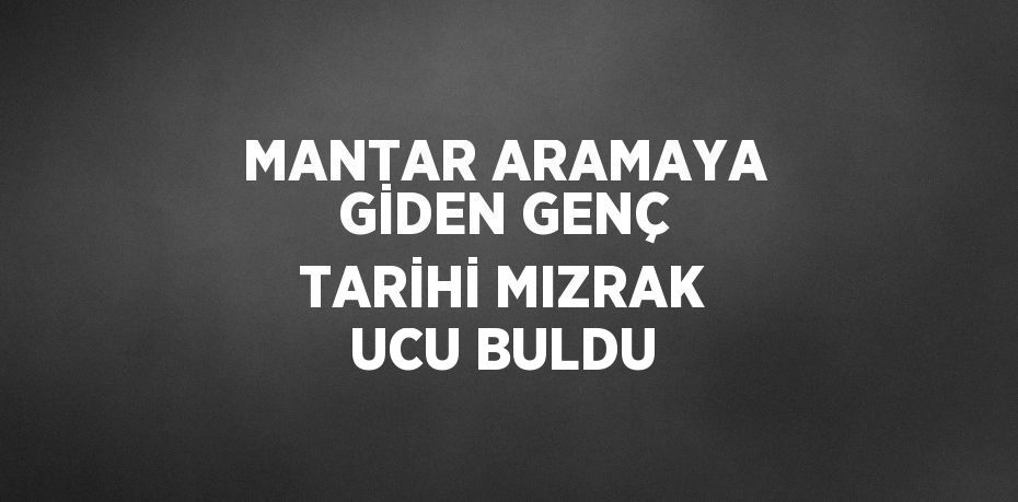 MANTAR ARAMAYA GİDEN GENÇ TARİHİ MIZRAK UCU BULDU