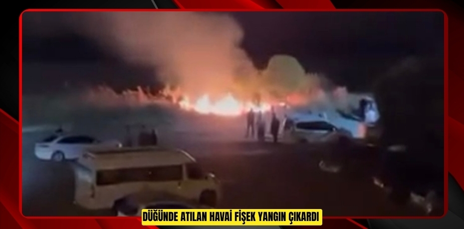 Düğünde atılan havai fişek yangın çıkardı