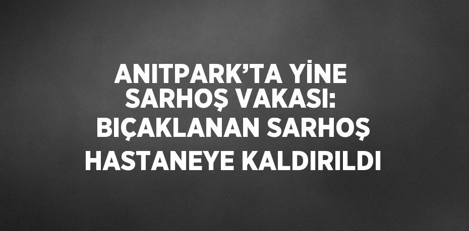 ANITPARK’TA YİNE SARHOŞ VAKASI: BIÇAKLANAN SARHOŞ HASTANEYE KALDIRILDI