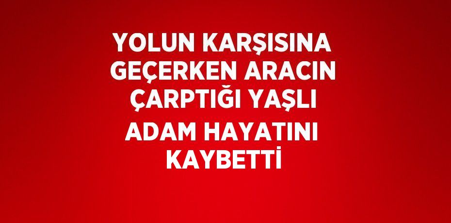 YOLUN KARŞISINA GEÇERKEN ARACIN ÇARPTIĞI YAŞLI ADAM HAYATINI KAYBETTİ