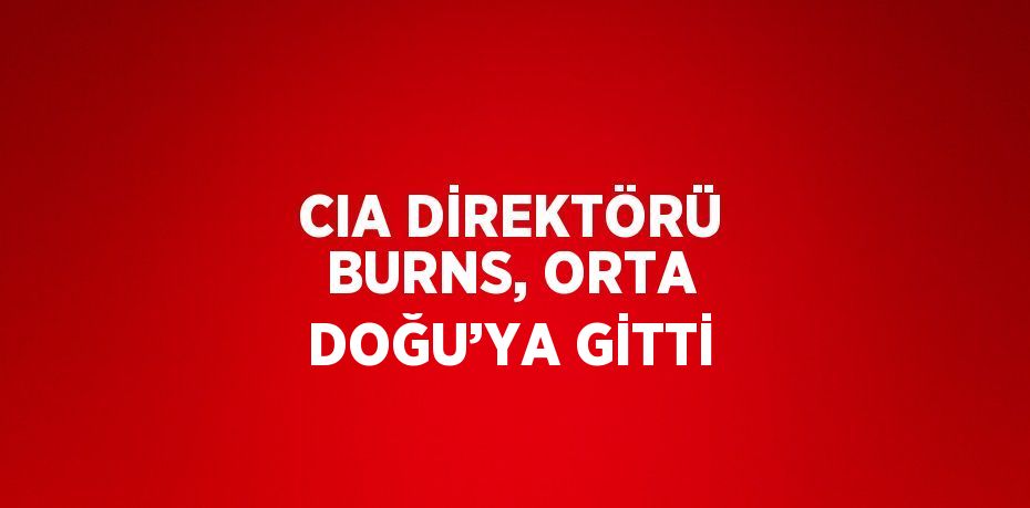 CIA DİREKTÖRÜ BURNS, ORTA DOĞU’YA GİTTİ