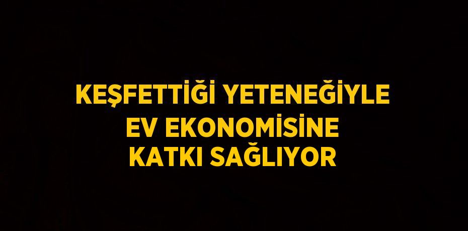 KEŞFETTİĞİ YETENEĞİYLE EV EKONOMİSİNE KATKI SAĞLIYOR