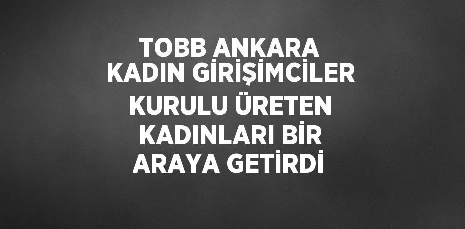 TOBB ANKARA KADIN GİRİŞİMCİLER KURULU ÜRETEN KADINLARI BİR ARAYA GETİRDİ