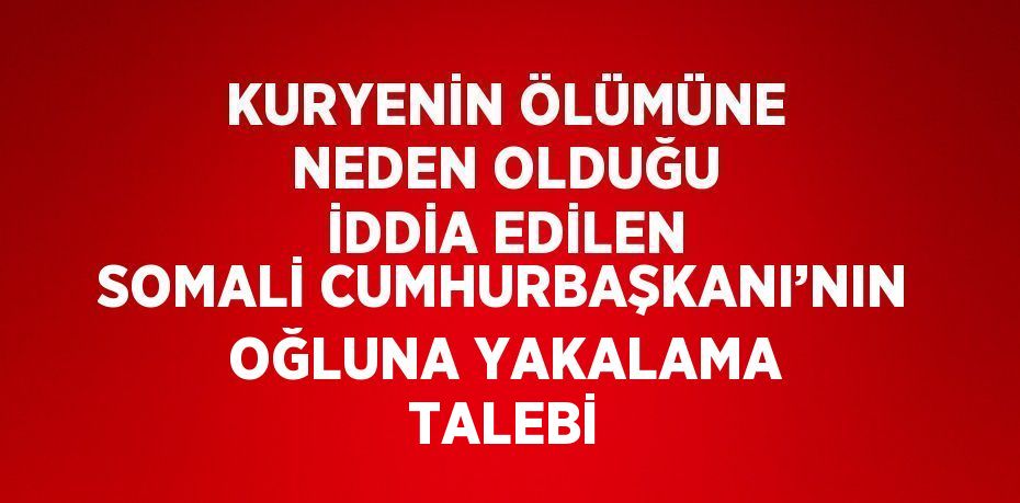 KURYENİN ÖLÜMÜNE NEDEN OLDUĞU İDDİA EDİLEN SOMALİ CUMHURBAŞKANI’NIN OĞLUNA YAKALAMA TALEBİ