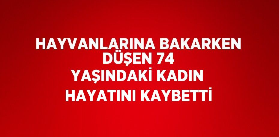 HAYVANLARINA BAKARKEN DÜŞEN 74 YAŞINDAKİ KADIN HAYATINI KAYBETTİ