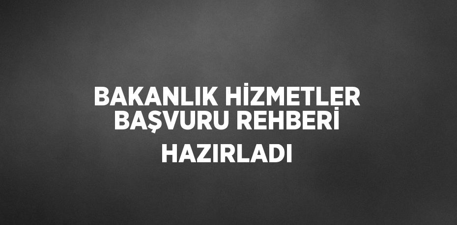 BAKANLIK HİZMETLER BAŞVURU REHBERİ HAZIRLADI