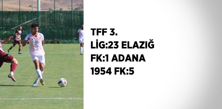 TFF 3. LİG:23 ELAZIĞ FK:1 ADANA 1954 FK:5