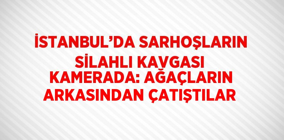 İSTANBUL’DA SARHOŞLARIN SİLAHLI KAVGASI KAMERADA: AĞAÇLARIN ARKASINDAN ÇATIŞTILAR
