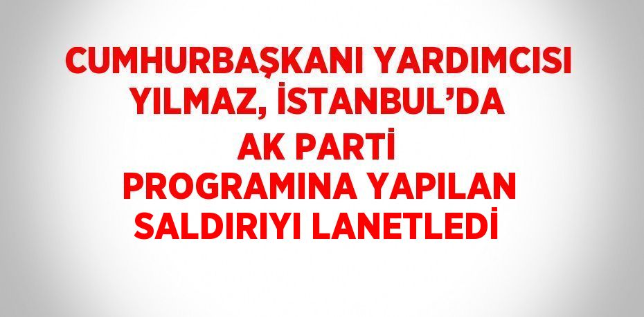 CUMHURBAŞKANI YARDIMCISI YILMAZ, İSTANBUL’DA AK PARTİ PROGRAMINA YAPILAN SALDIRIYI LANETLEDİ