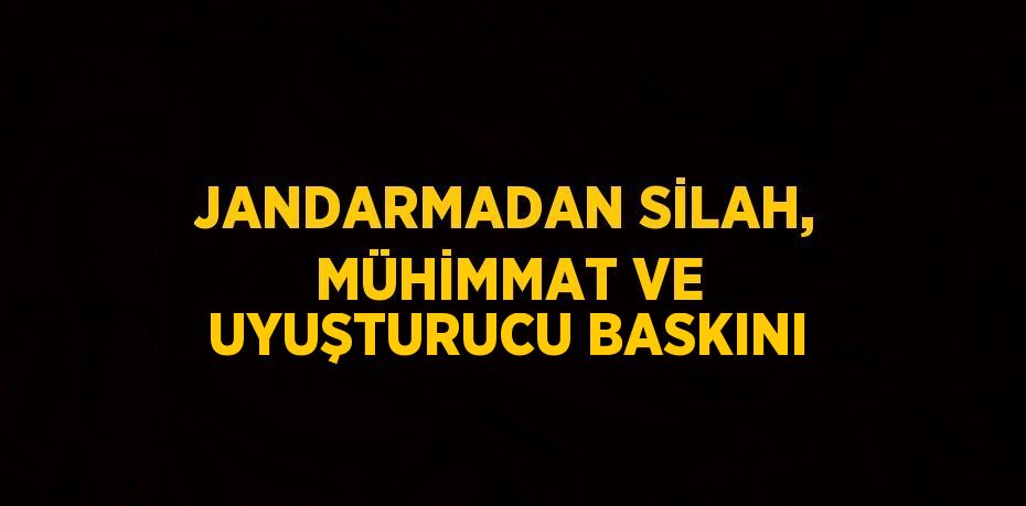 JANDARMADAN SİLAH, MÜHİMMAT VE UYUŞTURUCU BASKINI