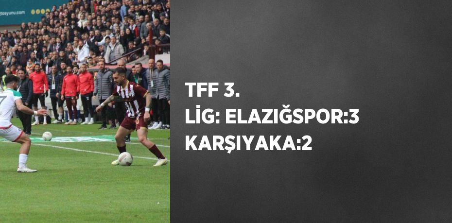 TFF 3. LİG: ELAZIĞSPOR:3 KARŞIYAKA:2