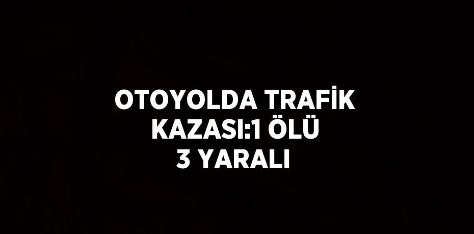 OTOYOLDA TRAFİK KAZASI:1 ÖLÜ 3 YARALI
